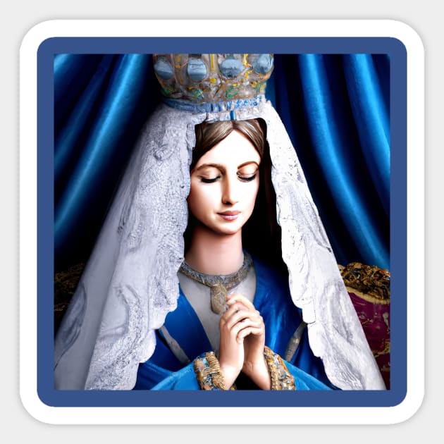 3D Look Artificial Intelligence Queen of Heaven and Earth Virgin Mary Praying Sticker by Artist4God